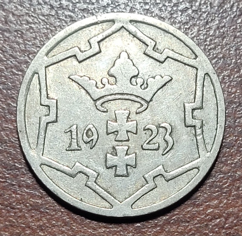 DANZIG 1923 5 Pfennige KM# 142 EF Original Toning Free City Coin No Issues