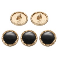 5Er Set Vintage MetallknöPfe 17,5Mm Runde Schwarze NäHnäHte FüR Marke
