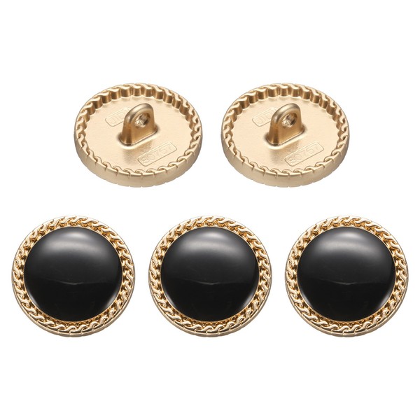 5Er Set Vintage MetallknöPfe 17,5Mm Runde Schwarze NäHnäHte FüR Marke-image