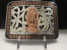 Western Style Cowboy Belt Buckle Saint Mary hebilla Vaquera Con La virgen