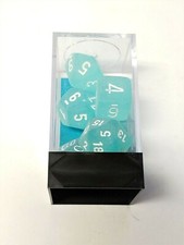 Chessex Frosted Polyhedral 7-Die Set Teal w/ White NEW D D RPG Dice 27405