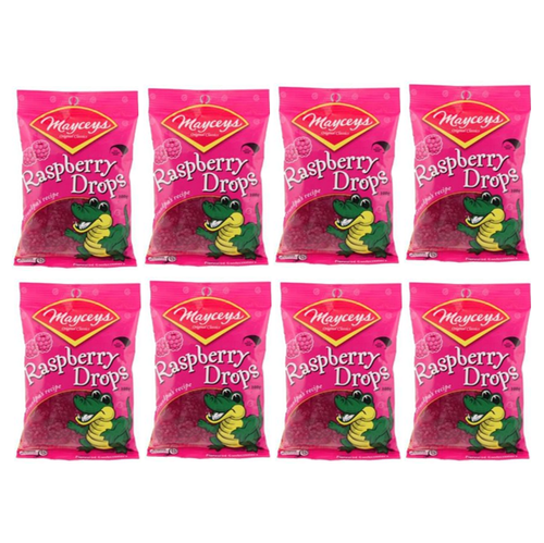 Mayceys Raspberry Drops 915501 8X MAYCEYS ORIGINAL CLASSICS NEW ZEALAND RASPBERRY DROPS BAG ...