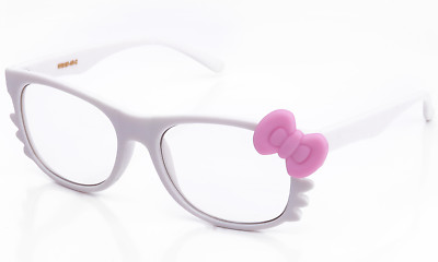 Clear Lens Glasses Bow Whiskers Bright Rubber Frame Cosplay Hello Kitty  Style - Main Image