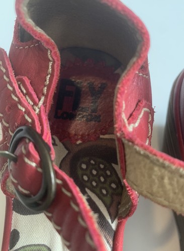 FLY LONDON - Women’s Yuna Red Leather wedge Shoes - UK SIZE 5 / EUR 38 - Picture 11 of 13