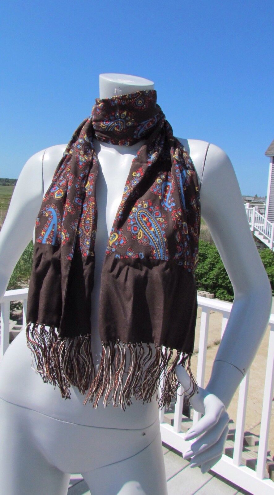 NEW POLO RALPH LAUREN scarf Gift Box brown paisley fringe womens boho  classic 20204178220 | eBay