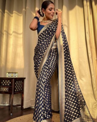 Designer Sari Bollywood Bridal Silk Saree Blouse South Indian Party Wear Saree 