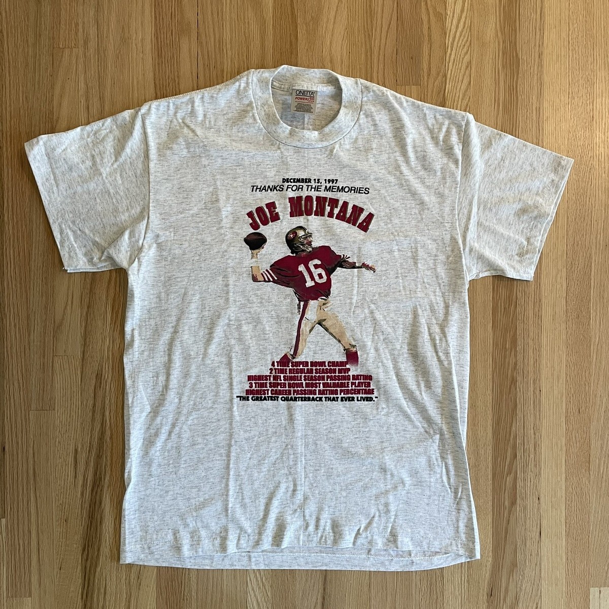 トップス 90s NFL 49ers JOE MONTANA SWEAT LAGENDS!! Vintage 90s Joe Montana Crewneck Sweatshirt San
