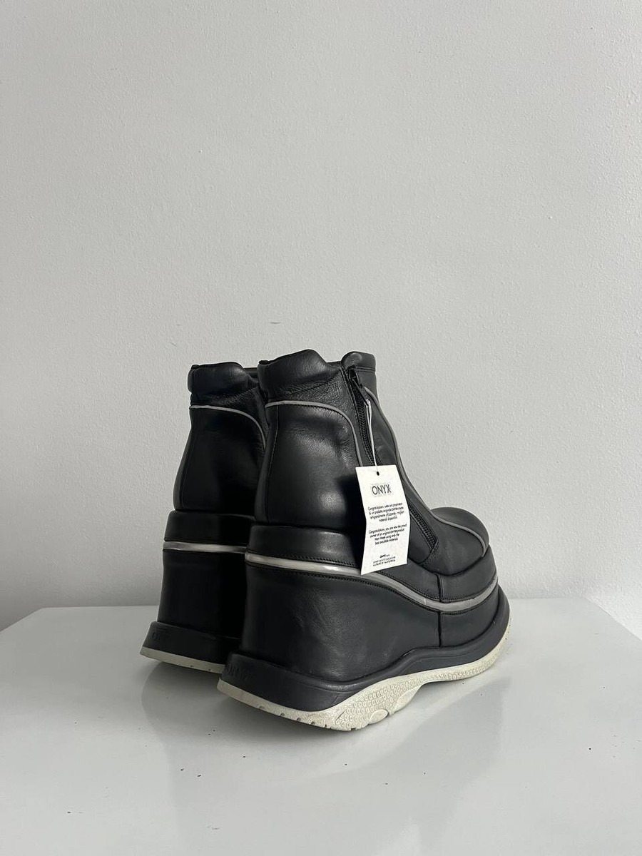 靴 y2k ONYX Front Zip Boots Archives Vintage ONYX Chunky Y2K Deadstock Rave Platform Boots Size 38 | eBay