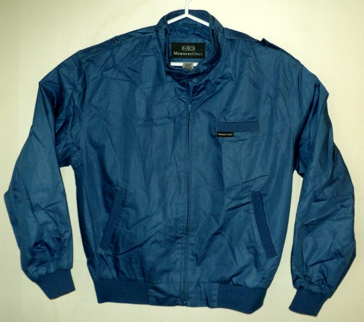 Vintage MEMBERS ONLY NEW 80s Blue Cafe Racer Bomber Style Jacket Size Large