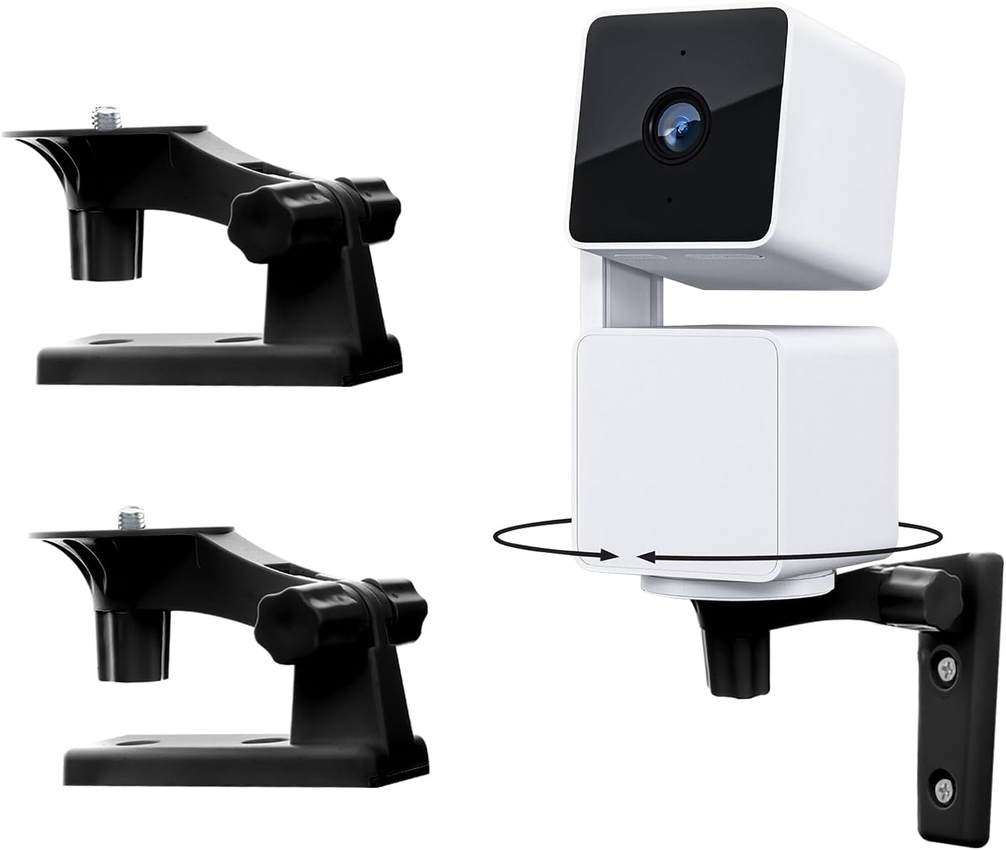 Camera Wall Mount Compatible with Blink Mini Pan-Tilt WYZE Cam Pan V3, Black Cam