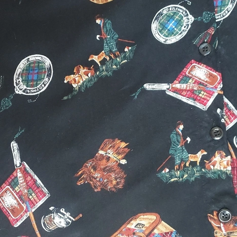 Camisa LS negra vintage Bill Blass "Sporting Life" para dama con cuello de terciopelo talla M Foto 3 de 4