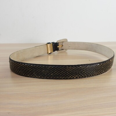 VINTAGE Real Snakeskin Belt Womens 28 Black Exotic Western Leather Dress Fashion VINTAGE Real Snakeskin Belt Womens 28 Black Exotic Western  main image 3