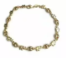 18K GOLD PLATED  ELEPHANT ANKLET 10" LONG/ TOBILLERA DE ELEFANTE  10”. BR156-10