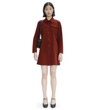 A.P.C Alpine Cotton-Canvas Minidress, Brick Red, Size 36 $400