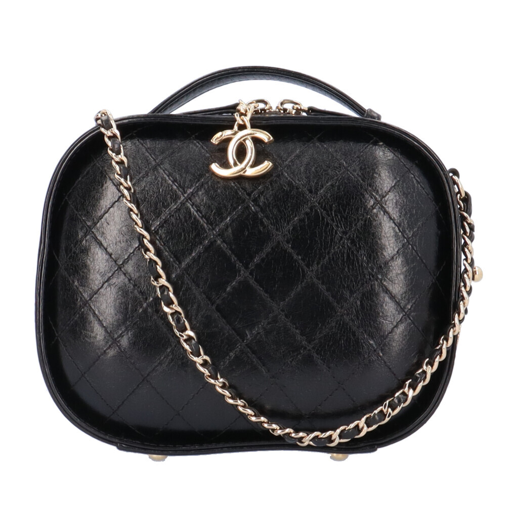 CHANEL Vintage Leather Shoulder Bag with Chain Strap 2-Way Crossbody-image
