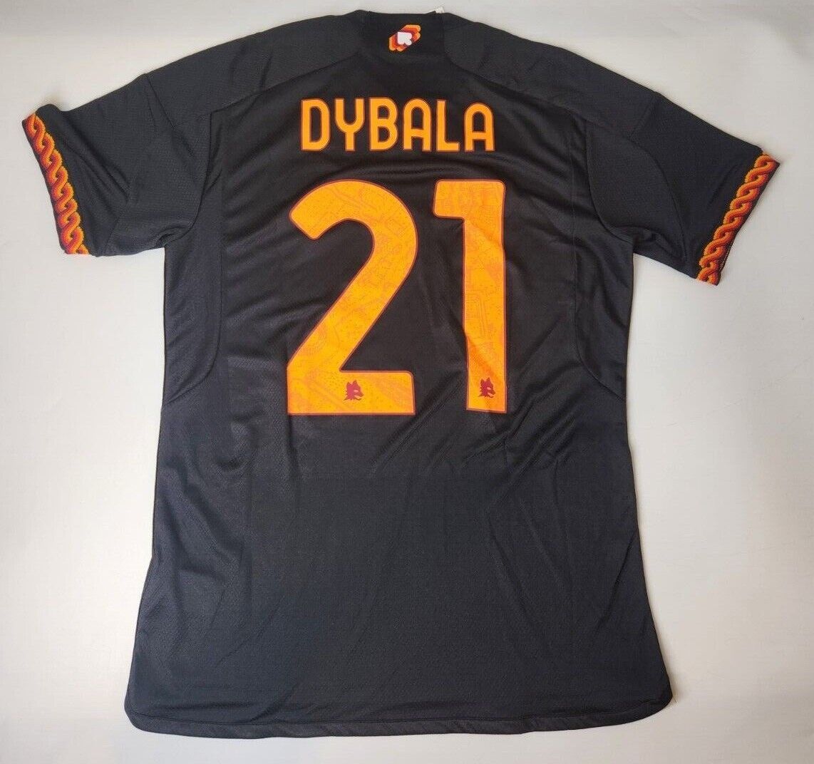 Adidas AS Roma Lukaku #90 Third Jersey Black M-L 2023/2024 Adidas AS Roma Lukaku #90 Third Jersey Black M-L 2023/2024