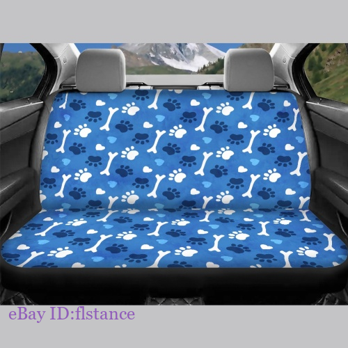 Dog Claw Bone Pattern Car Seat Cover Gift Front Seat Cover Rear Seat Set - Picture 3 of 11
