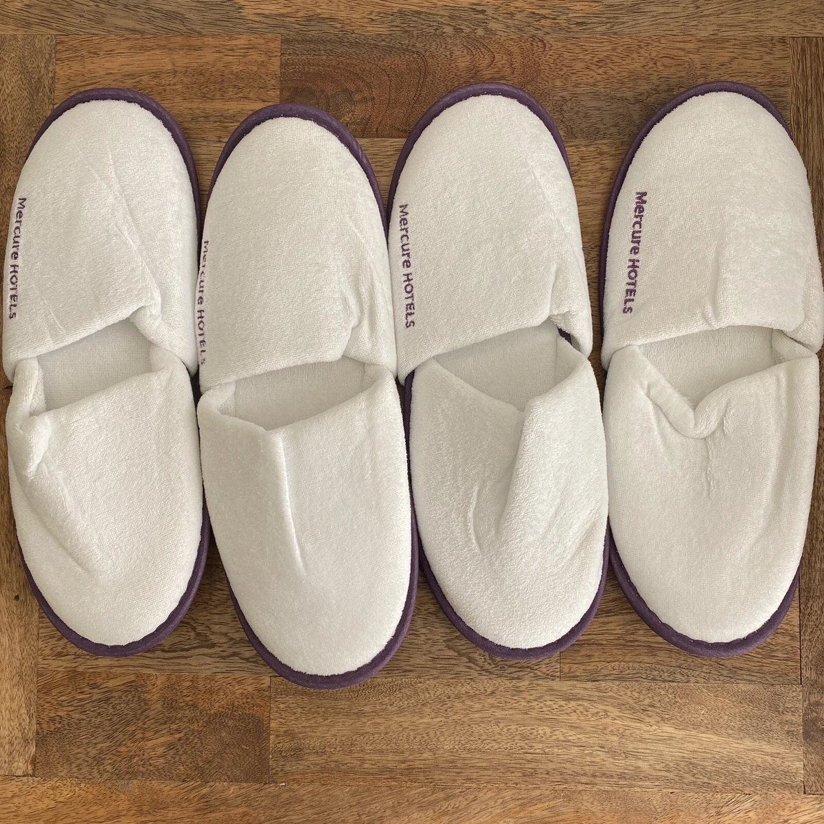 QTY 4 HOTEL ROOM HOUSE SLIPPERS DISPOSABLE GUEST SHOES ONE SIZE 11