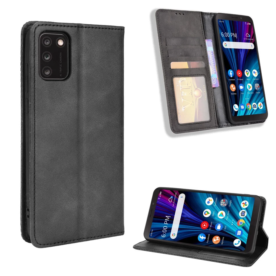 For Alcatel TCL A3X A600DL Case Shockproof Magnetic Leather Wallet Stand Cover - Image 2 of 4