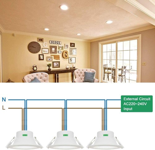 6 X LED Spotlights Flat Dimmabar 10W AC220-240V Ceiling Hole Φ90-105MM IP44 A+ - Bild 3 von 7