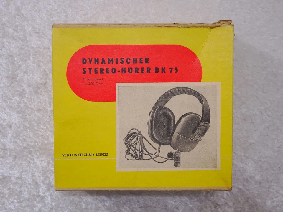 DDR Design Dynamischer Stereo Hörer Kopfhörer Vintage - VEB Funktechnik Leipzig - Bild 3 von 4