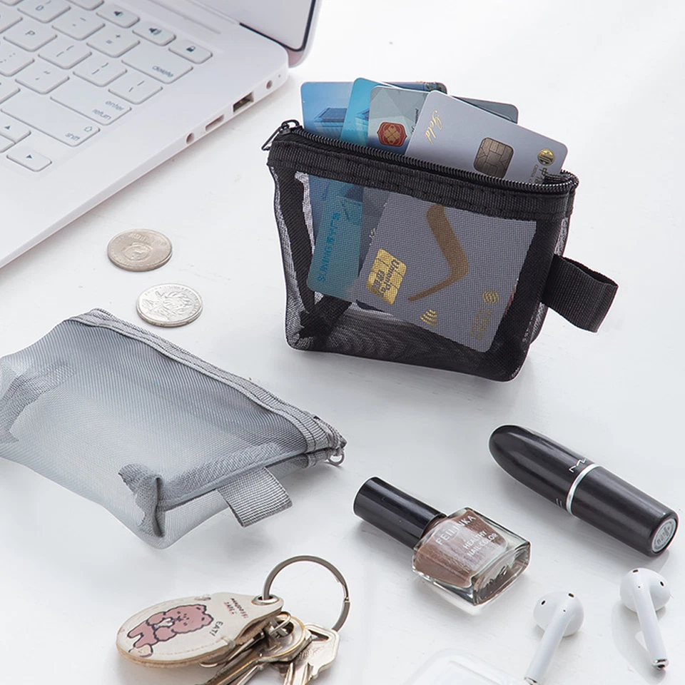 10 Piezas Pequeña Bolsa con Cremallera Mini Malla Bolsas de Cosméticos Nylon Monedero Pequeño Portátil Foto 2 de 4
