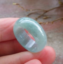 Certified Icy Green Burma Natural A JADE Jadeite Circle RING USA. 7.75    604056