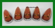 5 Pick-up Cab Roof Clearance Marker Teardrop Amber Led Lights Ford Chevy Dodge 5 Pick-up Cab Roof Clearance Marker Teardrop Amber Led Lights Ford Chevy Dodge