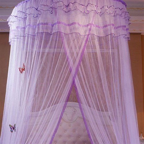 US ()Breathable Round Canopy Lace Princess Style Mosquito Net Bed Curtain US - Picture 2 of 8