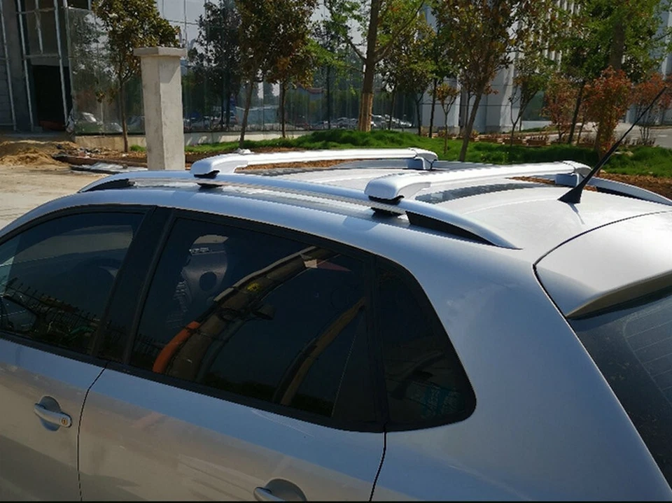 Barra transversal de 2 piezas para portaequipajes con riel de techo Mercedes Benz GLK 2008-2015 Foto 3 de 4