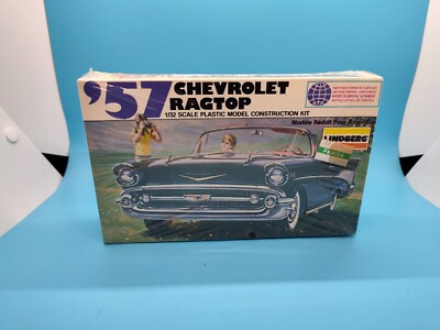 Lindberg Line 1/32 Scale '57 Chevrolet Ragtop Plastic Model Kit 2122 Sealed Vtg