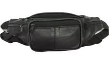 Marsupio Uomo VERA PELLE leggero Piccolo Nero borsello passeggio pratico