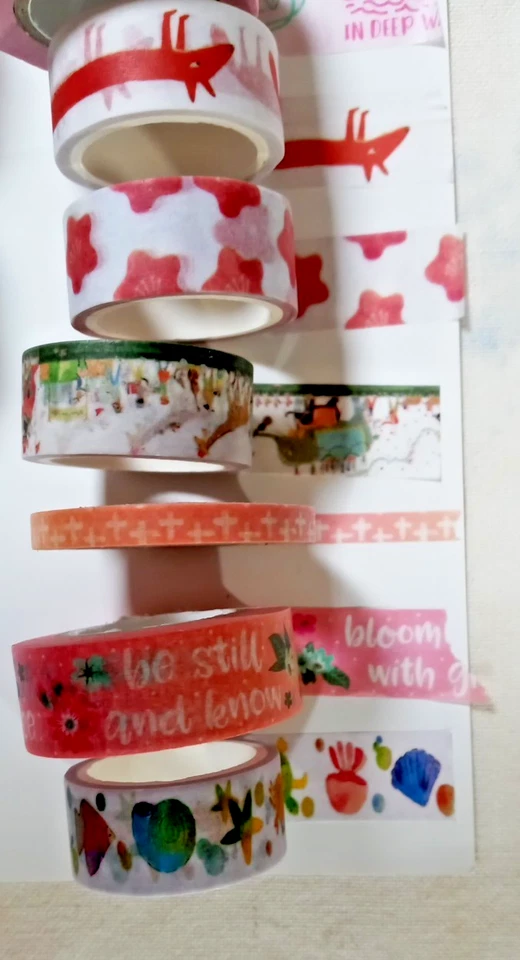 15 rolls paper washi tape assorted lot, assorted widths crafting, journaling - Image 4 of 4