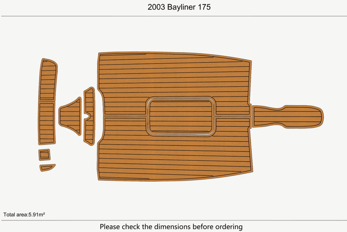 2003 Bayliner 175 Swim Platform Cockpit Boat EVA Pads Faux Foam
