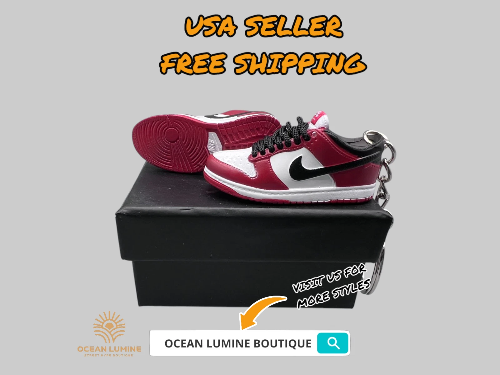 SB Dunk Low Mini Porte clés Baskets 3D, Baskets Basketball Boîte de Collection Options