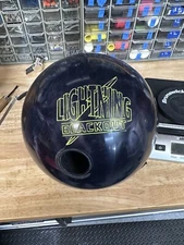 USED - Bowling Ball - 16lb Storm "LIGHTNING BLACKOUT" DRILLED WEIGHT 14lb 13oz