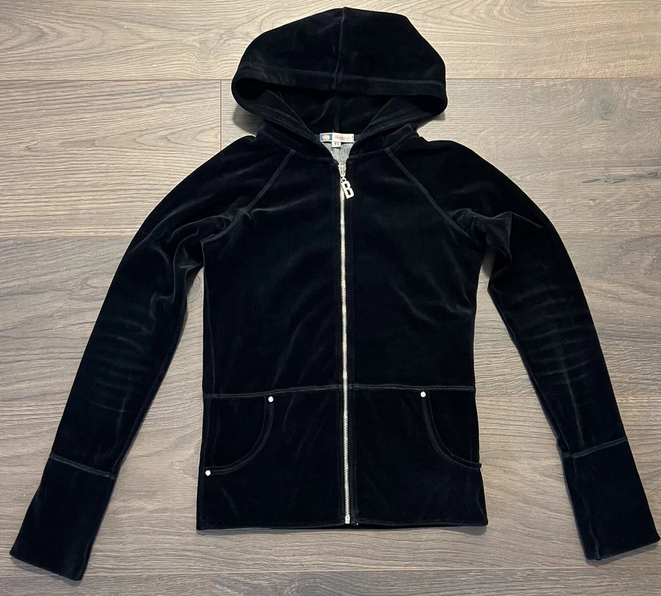 Sudadera con Capucha Bejeweled by Susan Fixel Fleur Crystals Terciopelo Talla XS Negra Foto 2 de 3