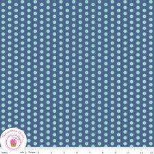 Riley Blake DAISY FIELDS 12487D Blue Polka Dots Quilt Fabric