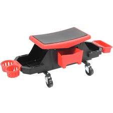 330LBS Rolling Detailing Stool W/ 2 Trays Seat for Garage Car Wash Auto Repair