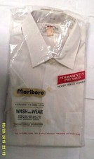 Vintage marlboro permanently pressed white Button Dress Shirt 15 new in bag