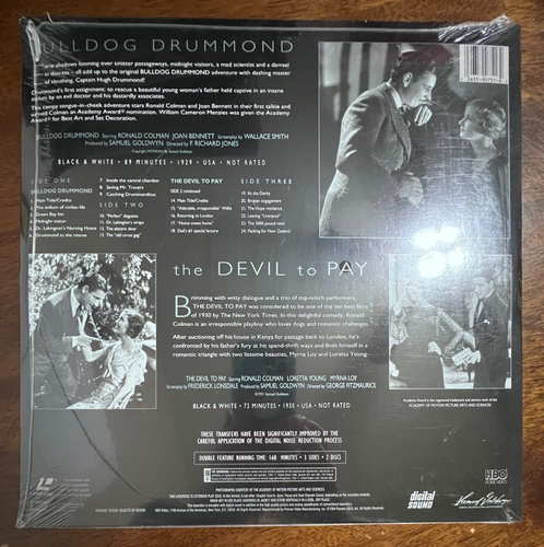 SEALED BULLDOG DRUMMOND 1929/THE DEVIL TO PAY 1930 LASERDISC RONALD COLMAN - Picture 2 of 2