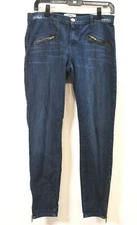 Current Elliott Womens Zipper Pocket Skinny Zip Hem Denim Rough Jeans Pant 28