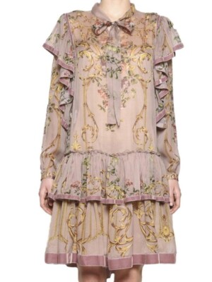 alberta ferretti mini dress Alberta Ferretti Italy. Floral Print Mini Dress