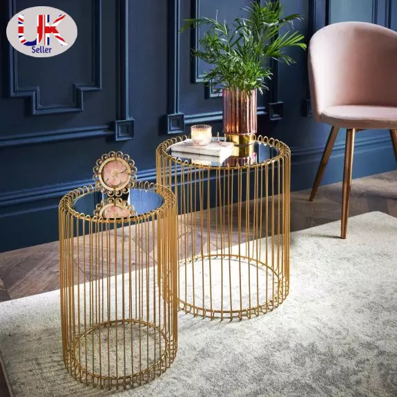 Round gold mirror coffee table deals