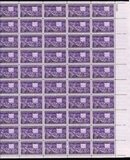 SCOTT 926  3 CENT MOTION PICTURE  M NH FULL SHEET OF 50