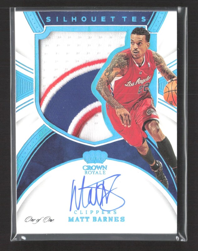 2022 Panini Crown Royale Silhouettes Matt Barnes #SL-MBN Patch Auto Platinum 1/1