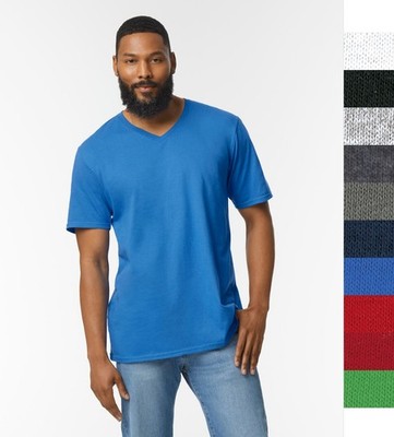 5er Pack Gildan Herren V-Neck T-Shirt Baumwolle Deluxe Softstyle Tee 64V00 NEU