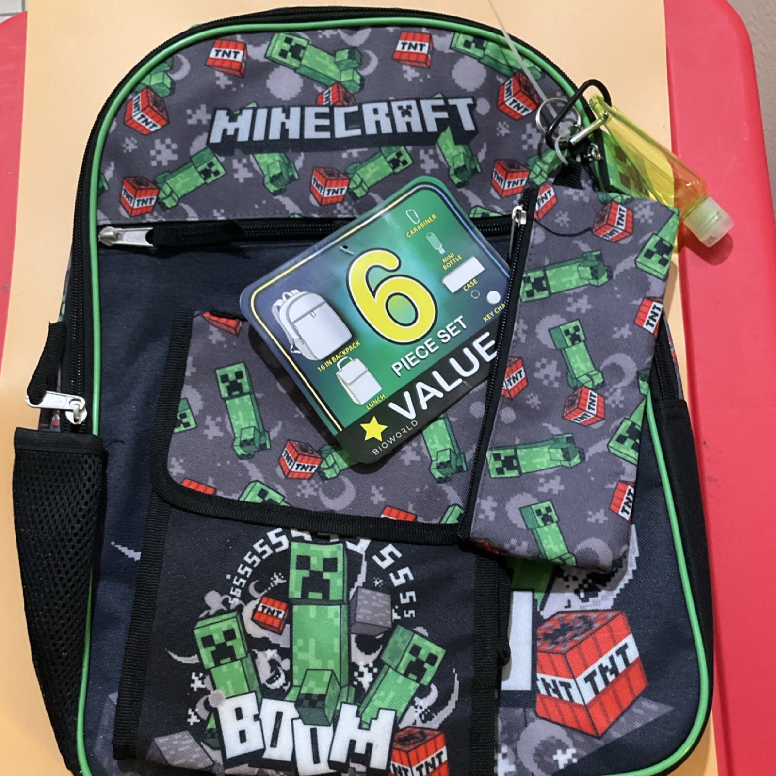 Unisex Kids Green 6 Piece Set School Bag