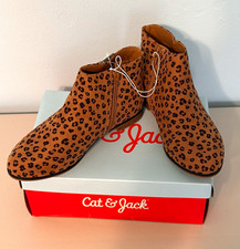 Cat Jack Girl s Ankle Boots Leopard Animal Print Brown/Black US Big Kid 5 Zip