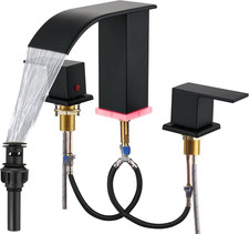 Bathroom Faucets 8 Inch Widespread Bathroom Sink Two Handles Matte Black Modern